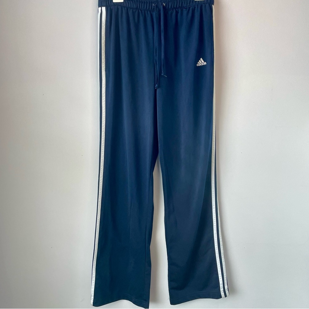 Adidas Vintage Men’s 3 Stripe Navy/White Track Pants Y2K Size Medium